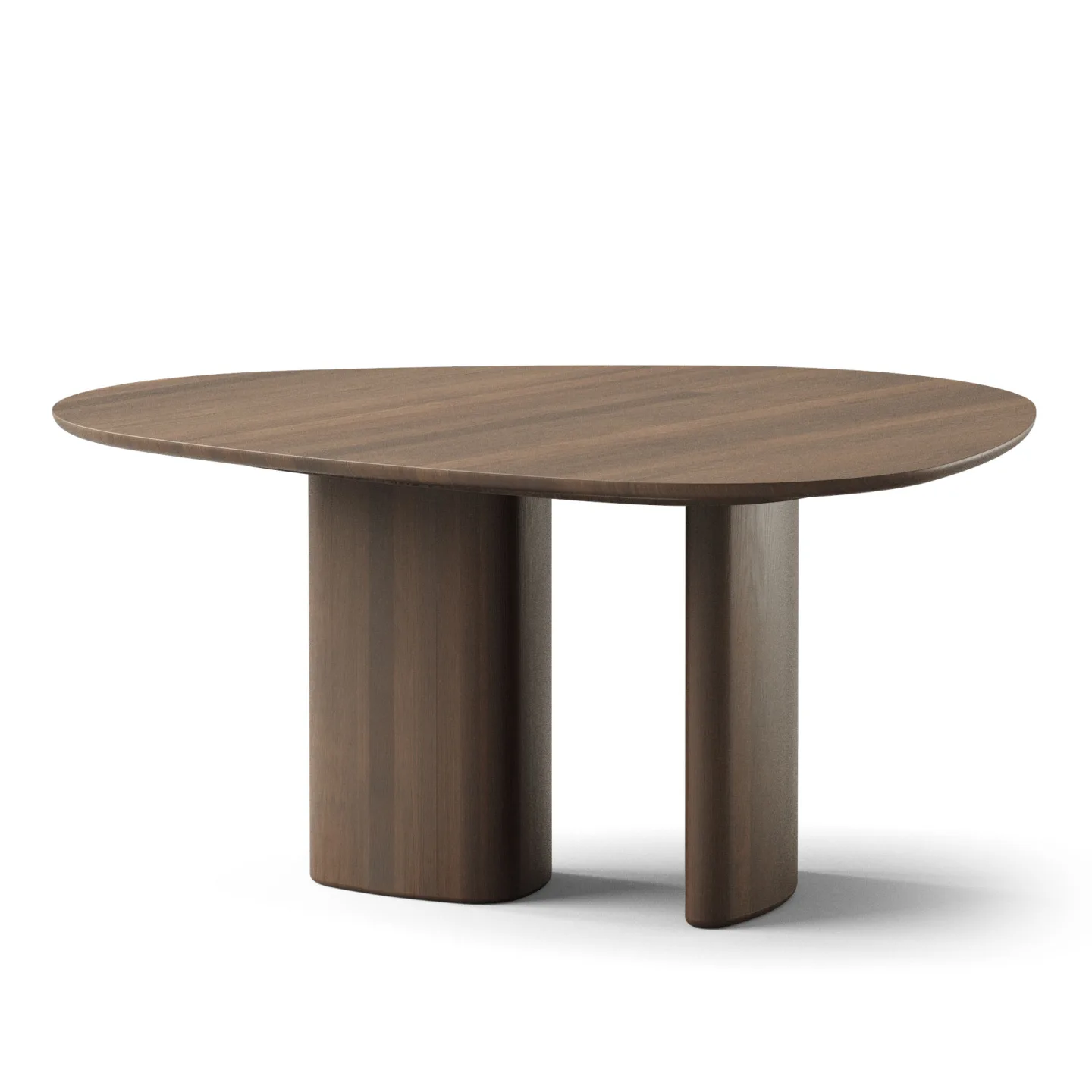 Dk3 - Tangent Table Round Ø136 x W160 x H72 cm Max 2 extension leaves Smoked oak - oil - Matbord - Brun - Trä