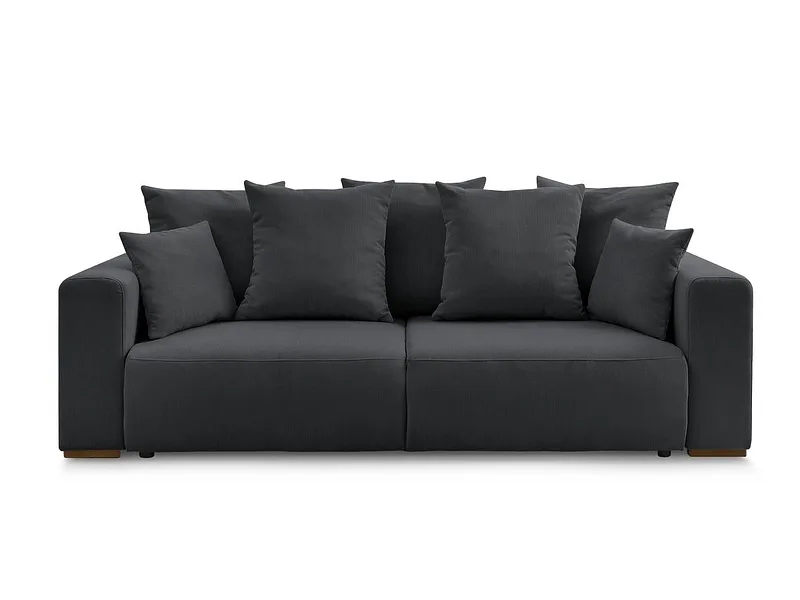 3er Sofa BOBOCHIC SIDONIE Cord-Stoff schwarz