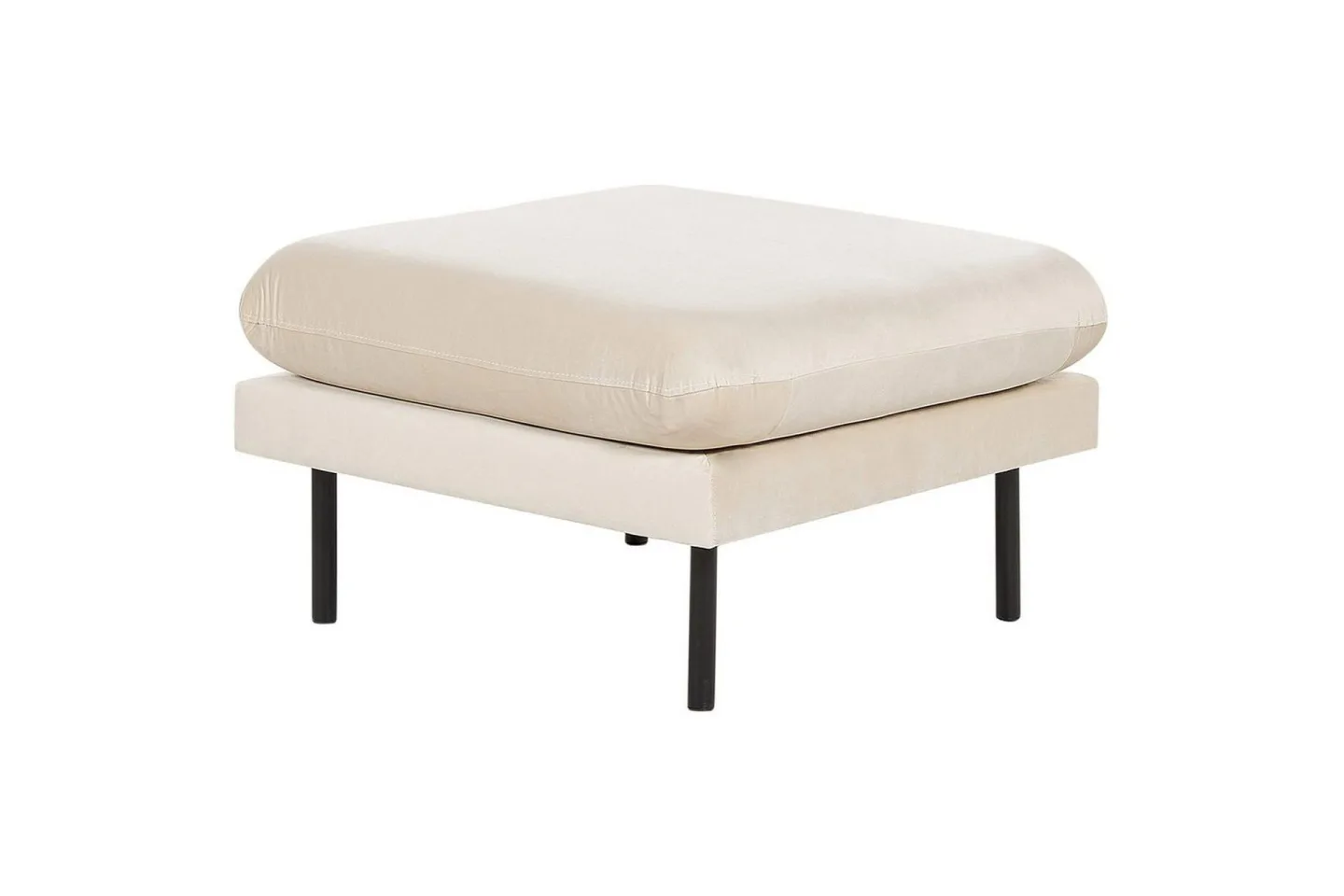 Fotpall Vinterbro Ljusbeige/svart, Sammet - Ljusbeige/svart, Sammet