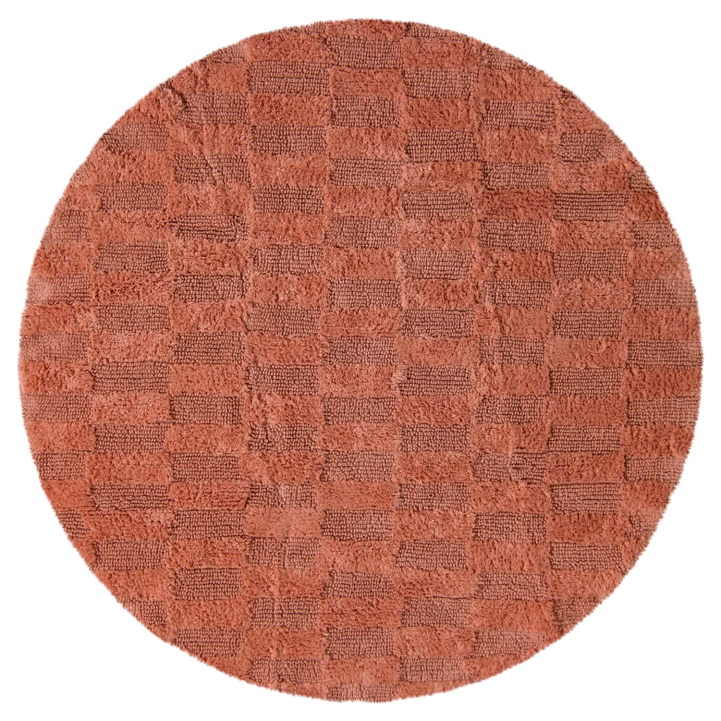 Rund baderomsmatte - Bevin (terracotta) (Størrelse: Ø 120 cm)
