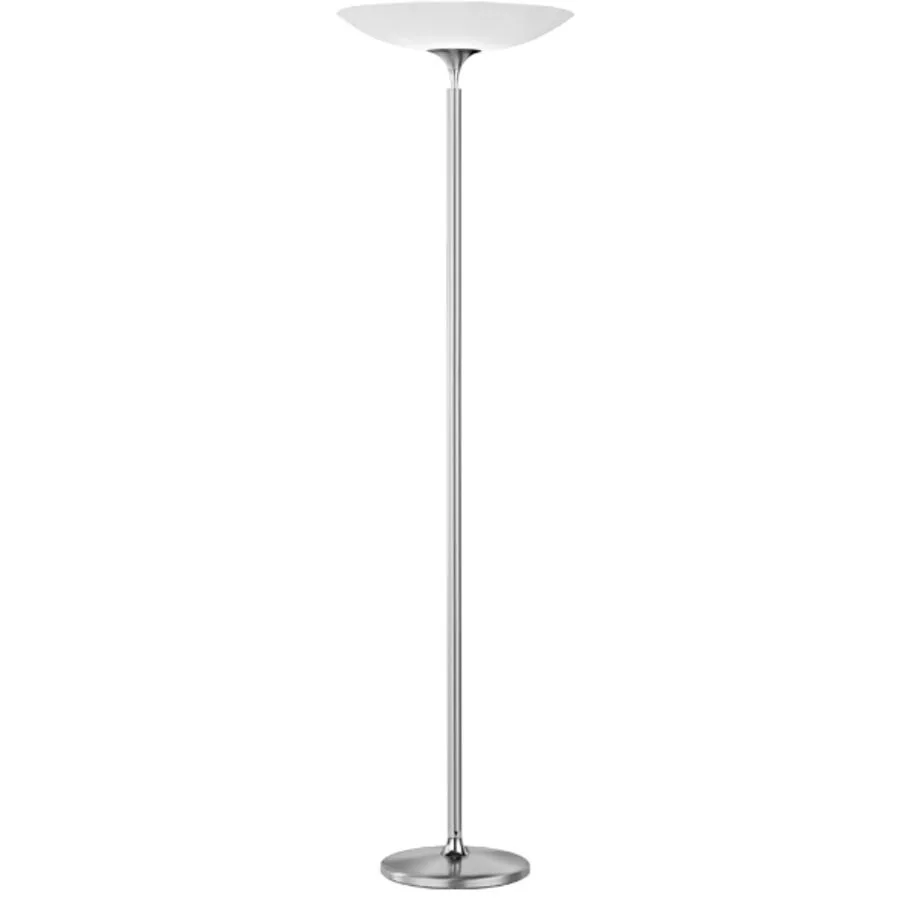 Designer-Stehlampe Bankamp Opera Nickel matt dimmbar H 180 cm - Farbe: Nickel matt m. Chrom/weiss sat - LED - Lichtfarbe: Extra warmweiss - Material: