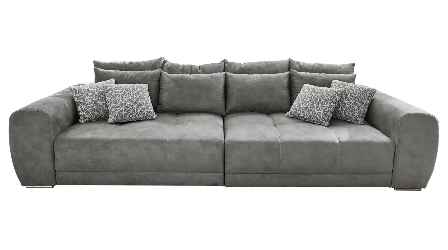 Big Sofa mit Federkern hellgrau 306 x 134 cm - MOLDAU