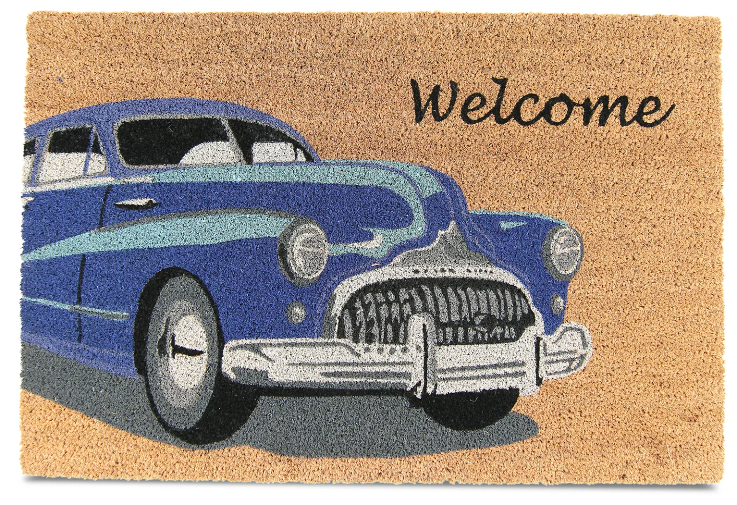Dørmatte - Car (blå) (Størrelse: 60 x 90 cm)