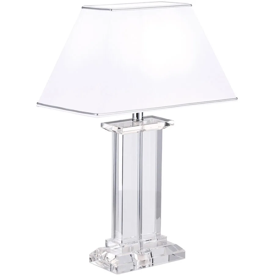 Briamond Tischlampe Veronique Grau Kristall/Stoff 55 cm - Farbe: chrom - Material: K9 Kristall/Stoff