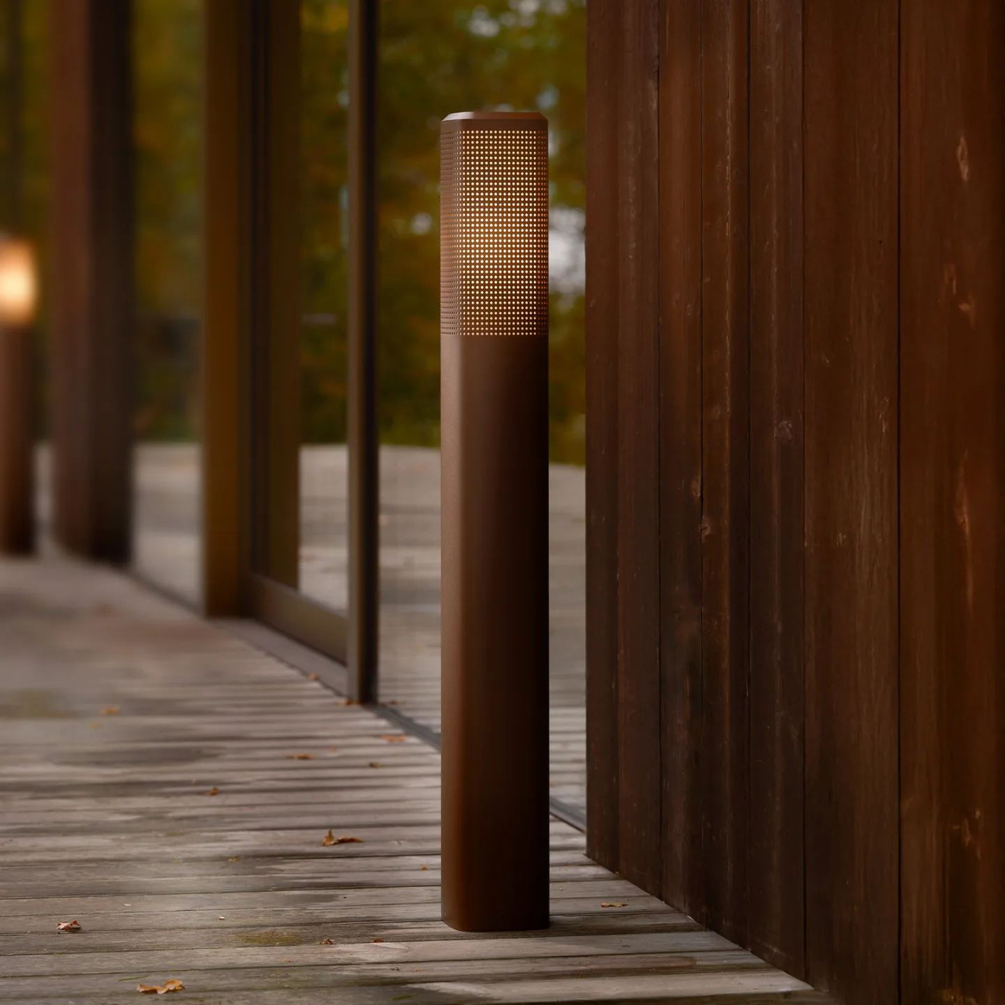 Sidara Seaside veilampe, brun, IP54, E27 – Nordlux - Moderne - Aluminium - Med en lyskilde