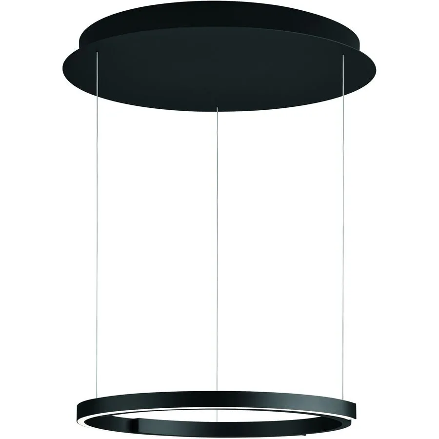 Designer-Pendellampe Bankamp Rings anthrazit matt dimmbar D 55 cm - Farbe: anthrazit matt eloxiert - LED - Lichtfarbe: Extra warmweiss - Helles