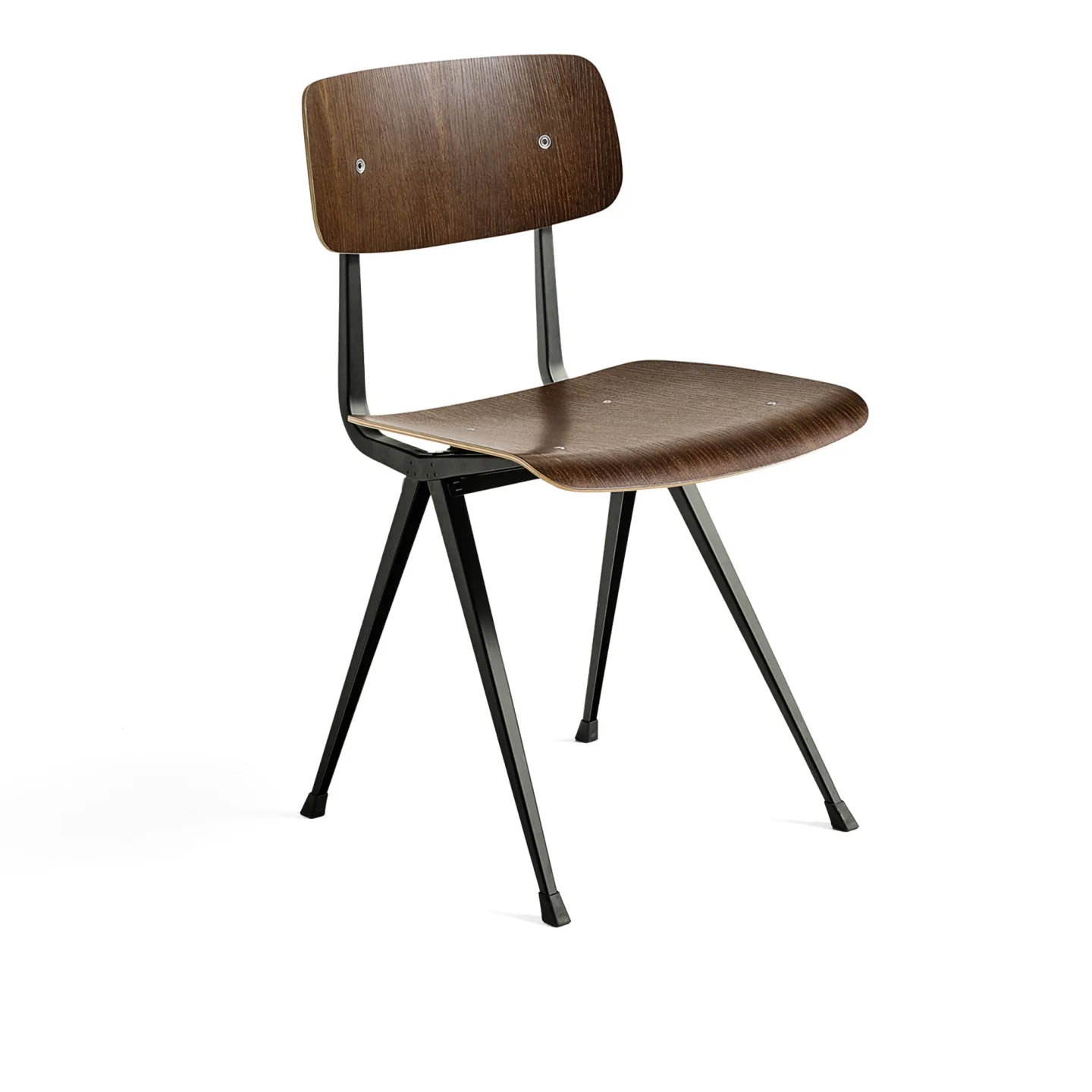 HAY - Result Chair Black / Smoked Water Based Lacq Oak - Matstolar - Friso Kramer,Wim Rietveld - Träfärgad - Metall/Trä