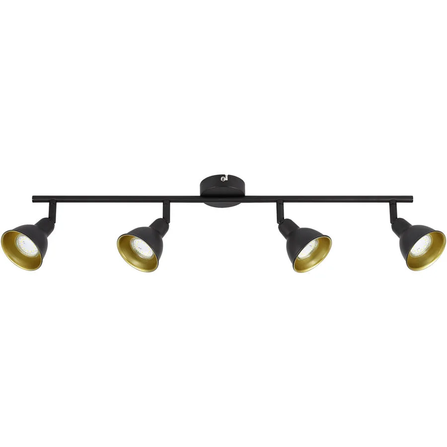 Spot Diogo Gold/Schwarz Metall 68 cm 11 cm - Farbe: schwarz-gold - LED - Lichtfarbe: Warmweiss - LED Energiesparlampen