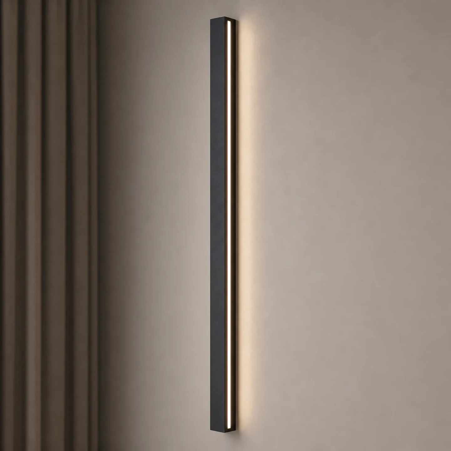 Kinsley LED-Wandleuchte, schwarz, dimmbar, 90 cm, CCT - Lucande - Wohnzimmer - Modern - Metall - Eckig