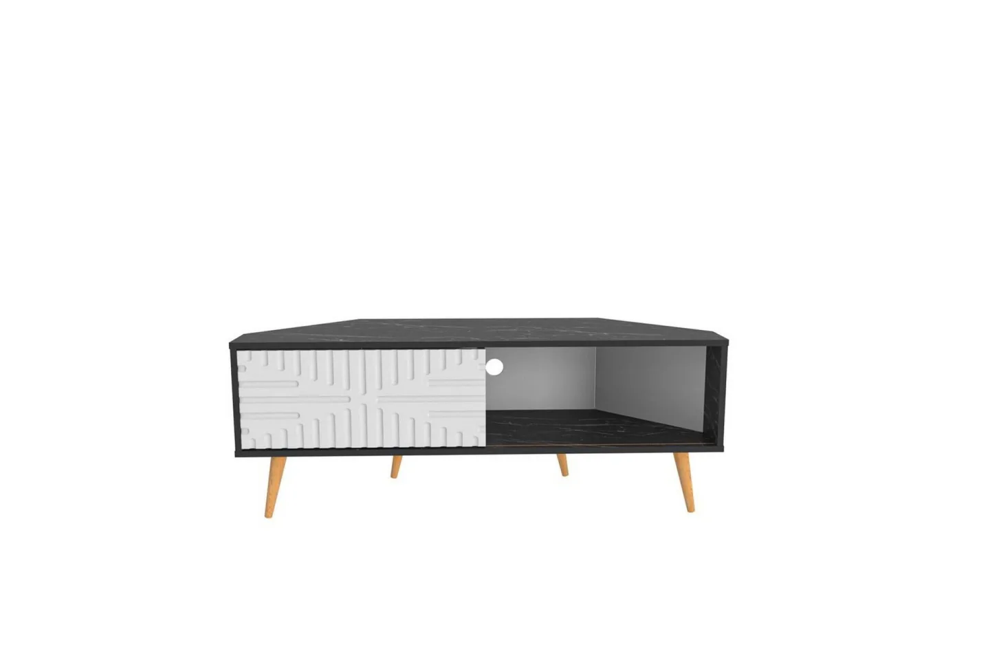 Abbas Tv-bänk 140 cm - Svart/Vit