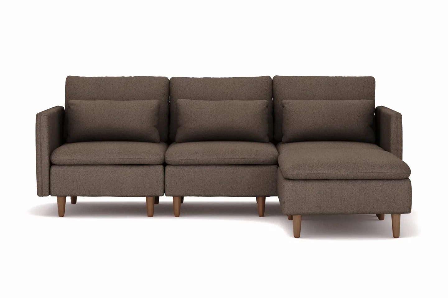 Lovis 3-sits Soffa med vändbar Divan i tyg - Brun