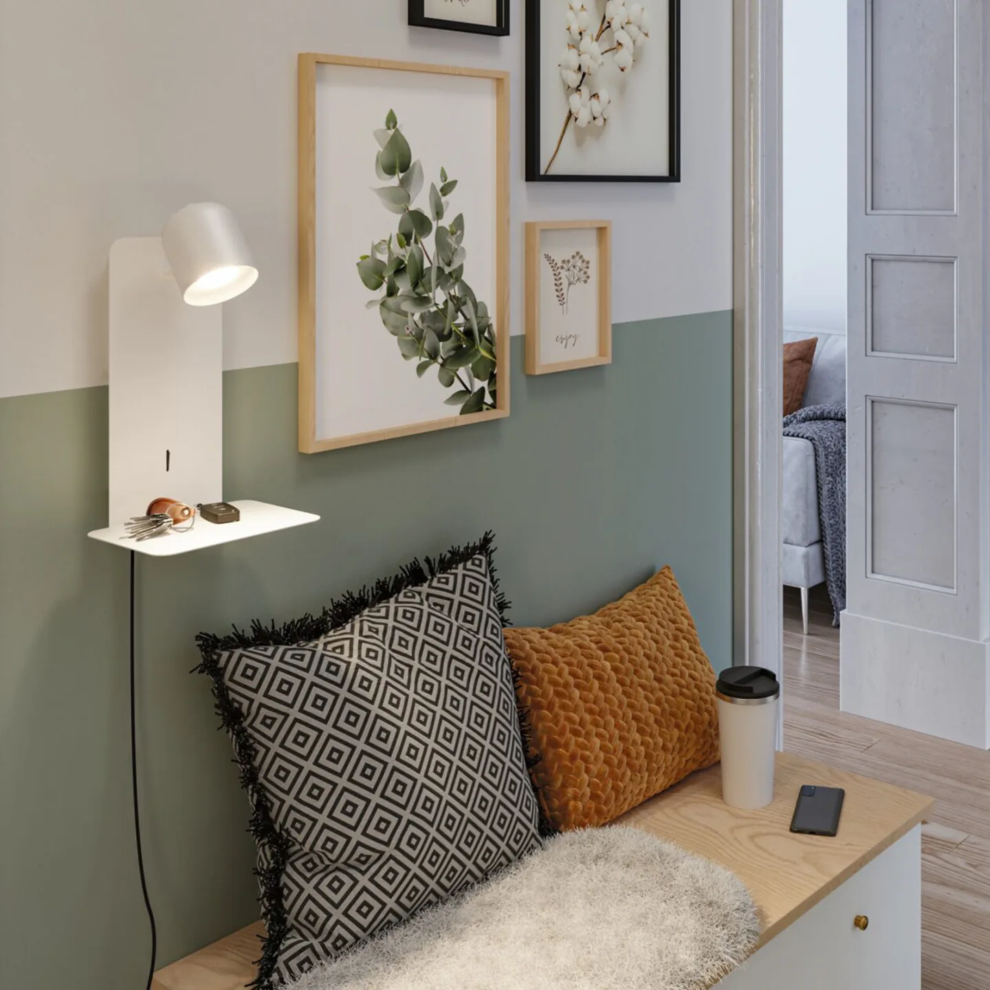 Malena LED Væglampe USB C Mat Hvid - Paulmann Malena USB - Soveværelse - Metal - Med én lyskilde