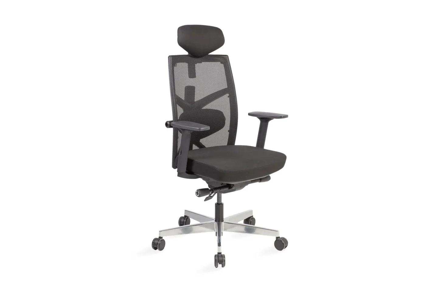 Kontorstol Tune 70x70xh111-128 cm Svart - Grå