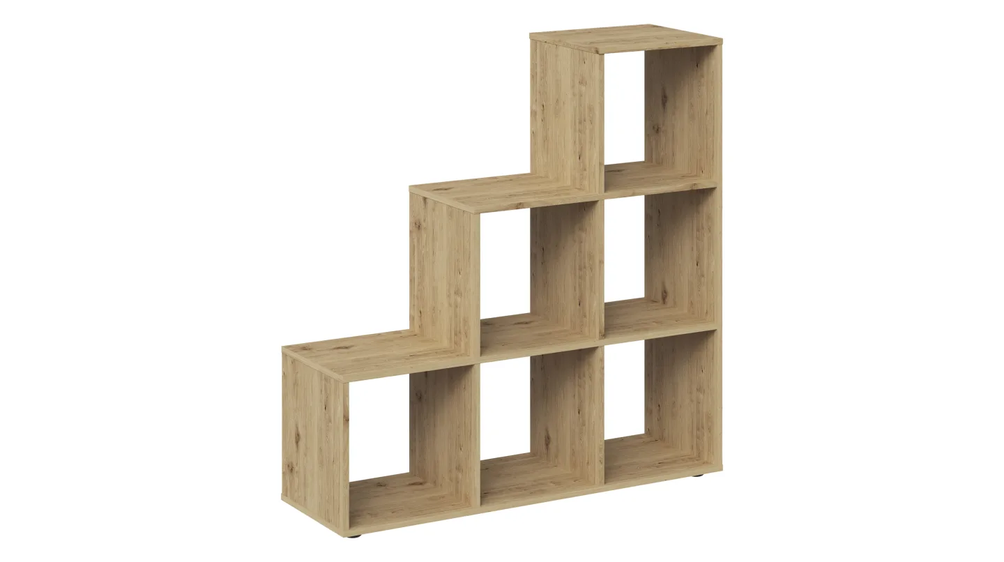 Raumteiler Artisan Eiche 105 x 108 cm - 6 Fächer - RIKU
