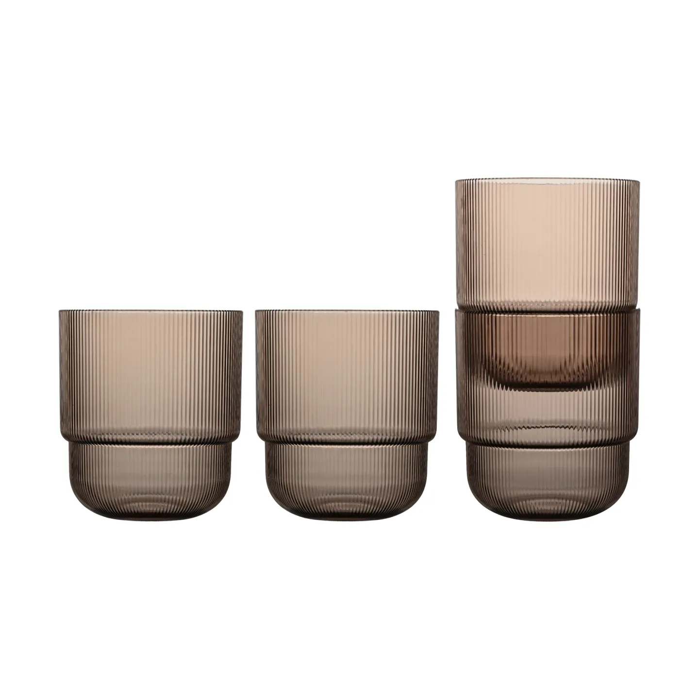 Sagaform Billi Wasserglas 40 cl 4er Pack Braun