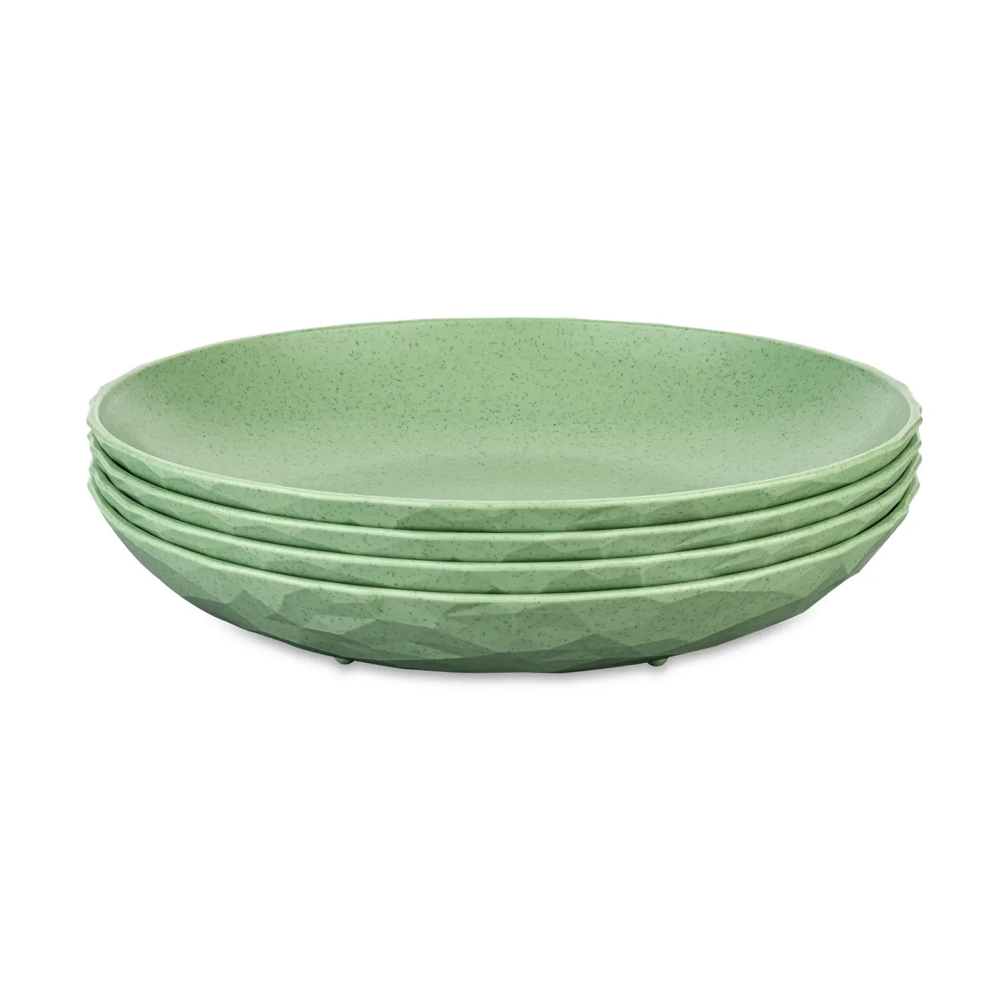 Koziol Club tiefer Teller Ø22 cm 4er-Pack biozirkulärer Thermoplast Nature leaf green