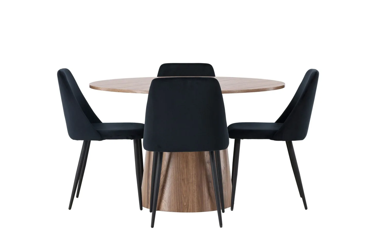 Lanzo Matgrupp 120 cm Rund med 4 Night Stolar - Natur