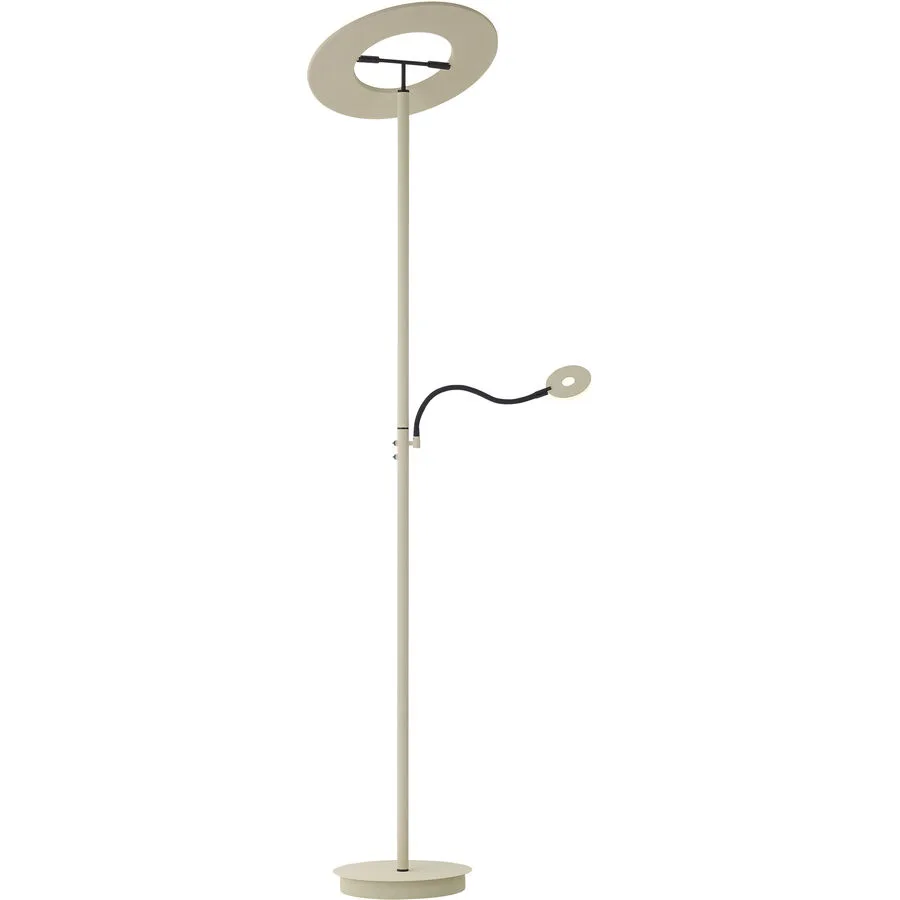 Stehlampe Monza Beige Aluminium/Eisen 39 cm 180 cm - Farbe: sand - LED - Lichtfarbe: Extra warmweiss - LED Energiesparlampen