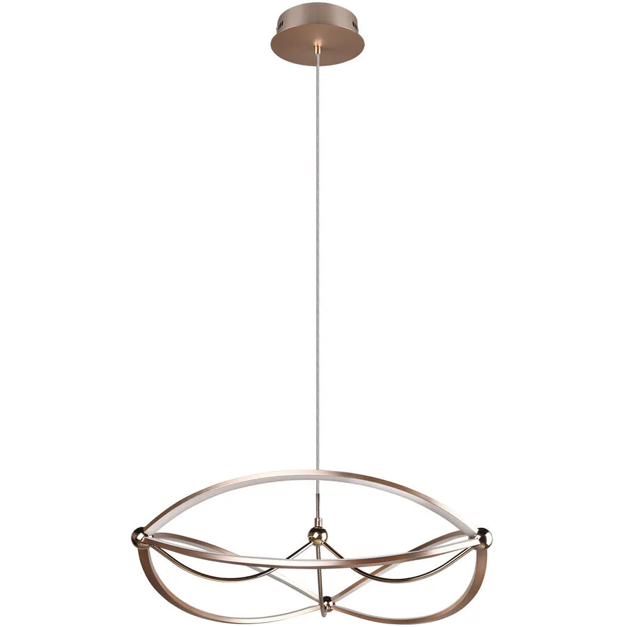 Pendellampe Caro Metall 150 cm - Farbe: messing matt - LED - Lichtfarbe: Warmweiss - LED Energiesparlampen