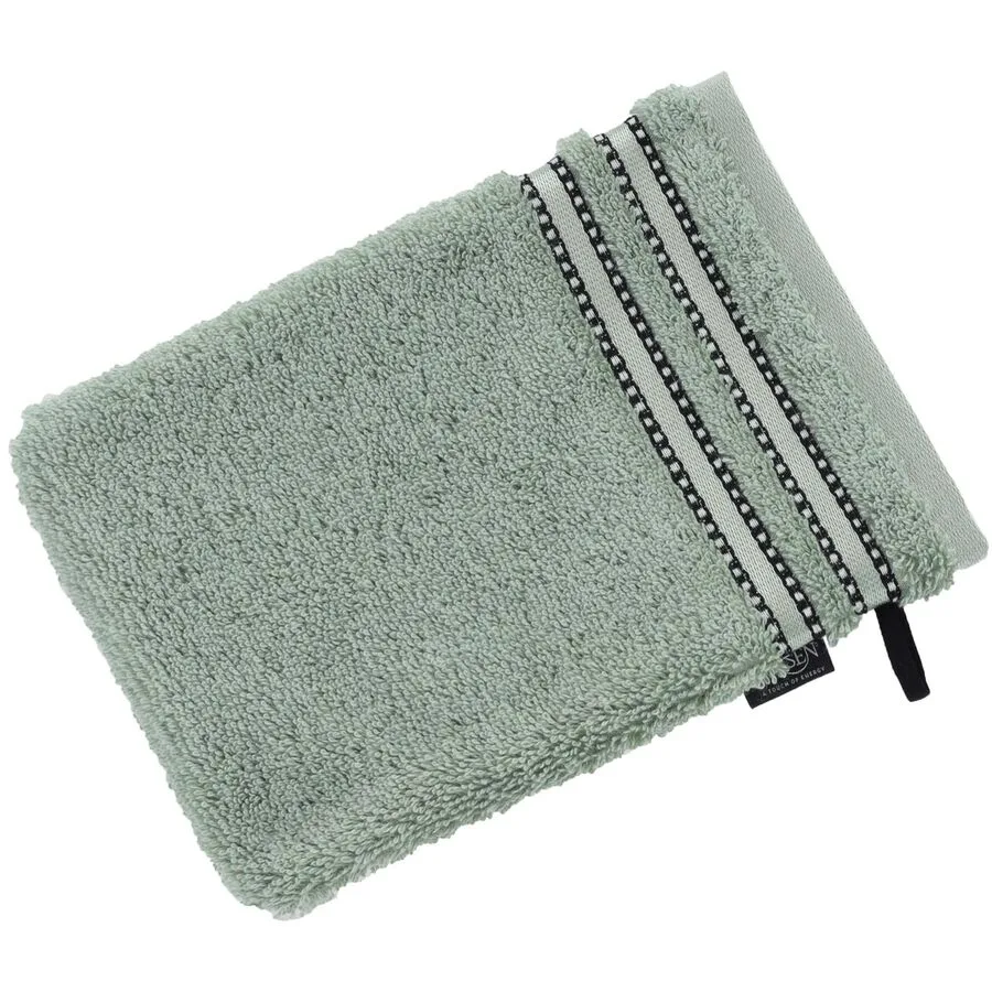 Vossen Waschhandschuh Cult de Luxe Soft Green Baumwolle B 22 T 16 cm