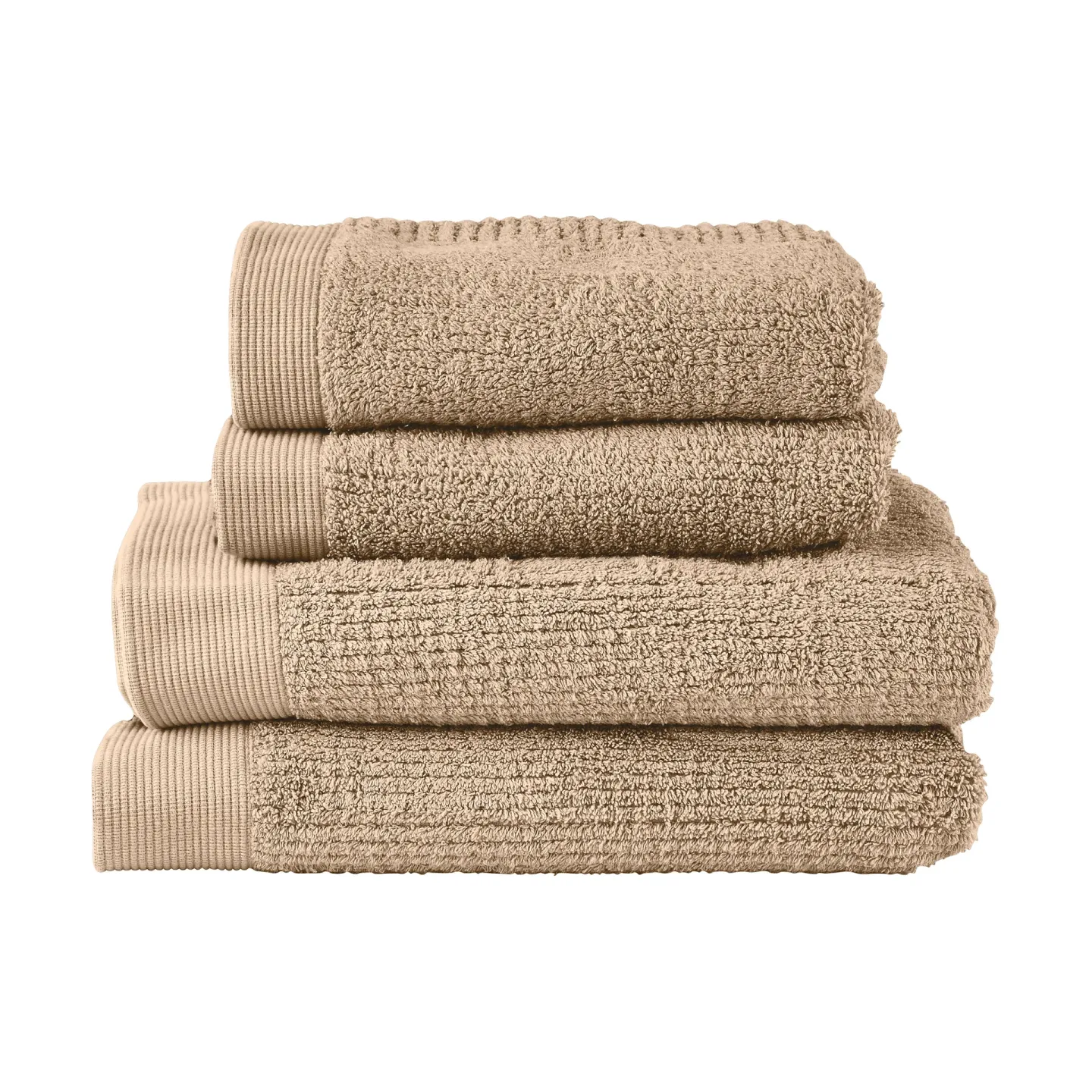 Zone Denmark Klassisches Handtuchset 4-teilig Camel