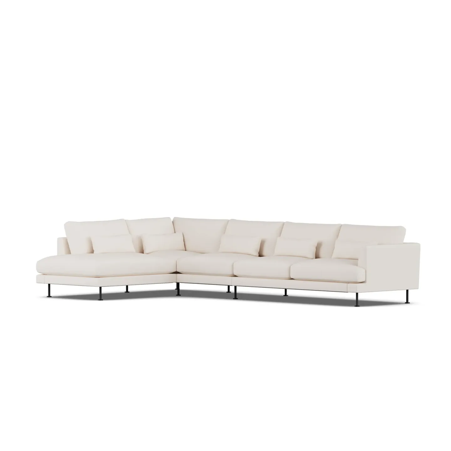 1898 Bredhult Sofa Caleido Beige 9600-Schwarzer Stahl, 4-sitzig B2