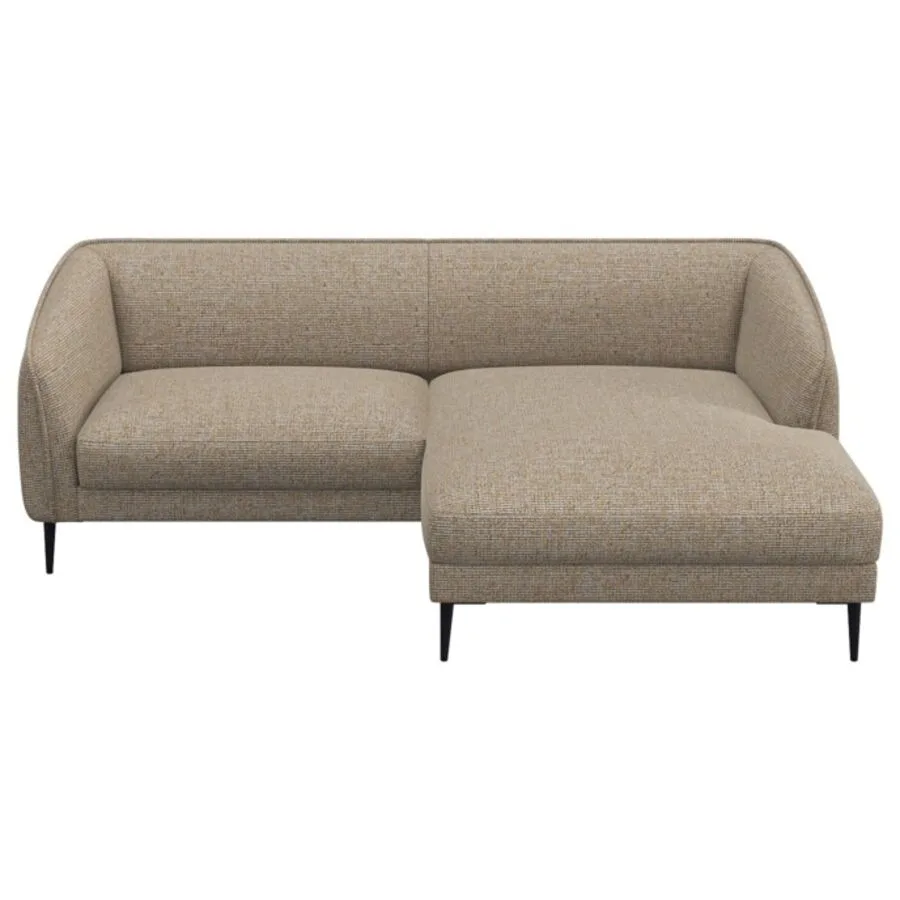 Ecksofa Fady Rechts Stoff hellbraun B 220 cm T 148.5 cm