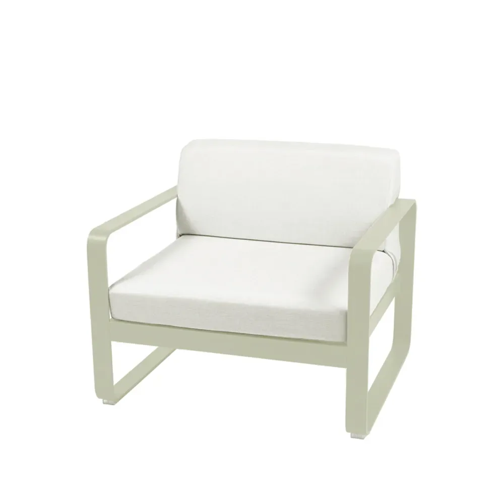 Fermob Bellevie fåtölj Willow green (grön), off-white dyna