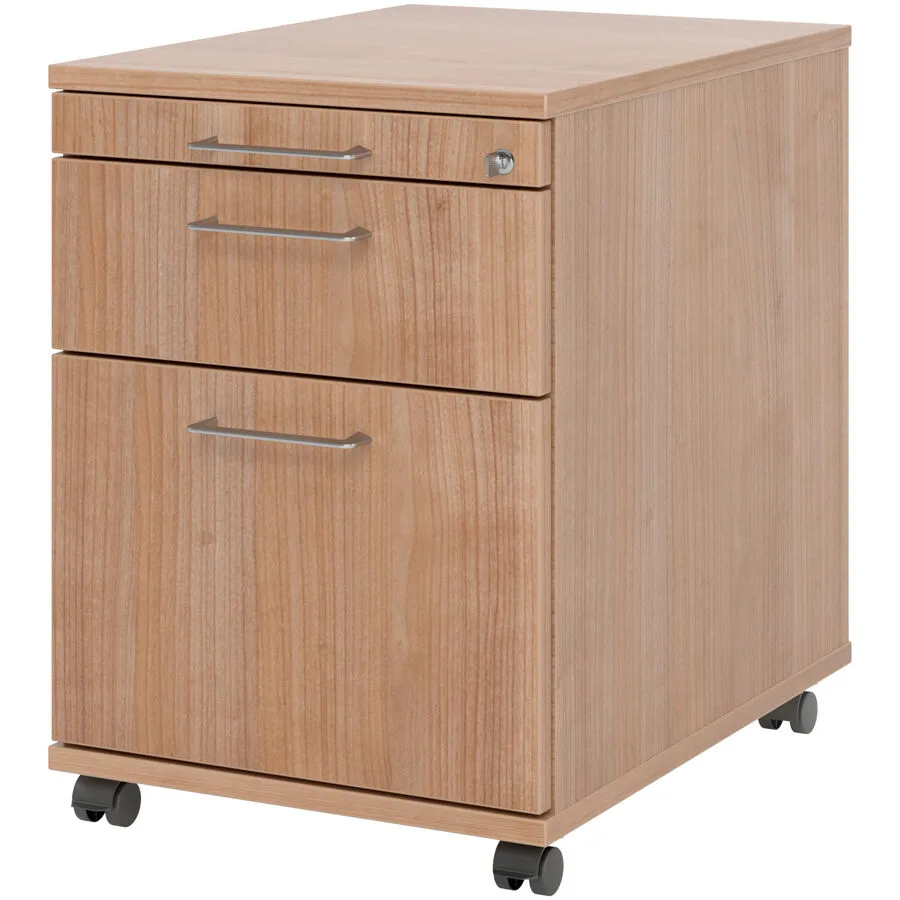 Rollcontainer Office nussbaum/Aluminium gebürstet Holzwerkstoff B 42.8 H 59 cm