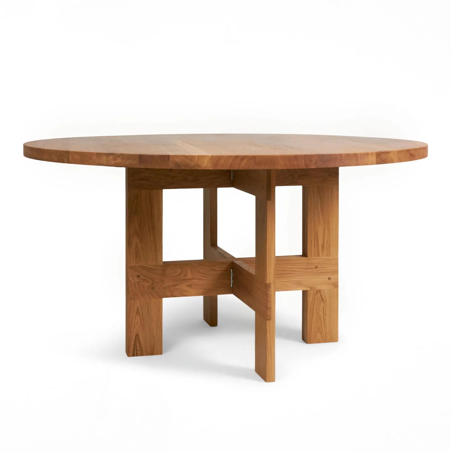 Frama - Farmhouse Trestle Round bord 140 cm natural oak - Matbord - Beige - Trä
