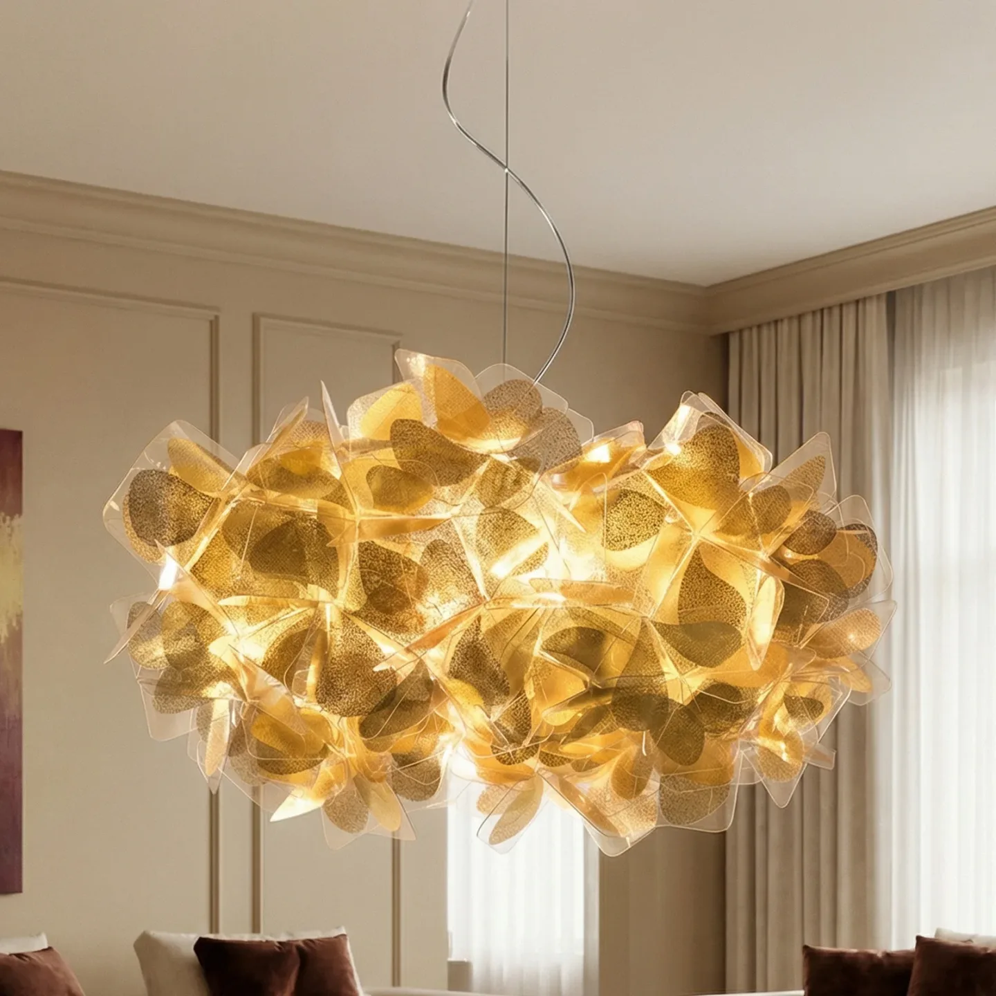 Clizia Pendel Mama Non Mama Gold/Transparent - Slamp Clizia Mama Non Mama - Stue - Design - Plastik - Med flere lyskilder
