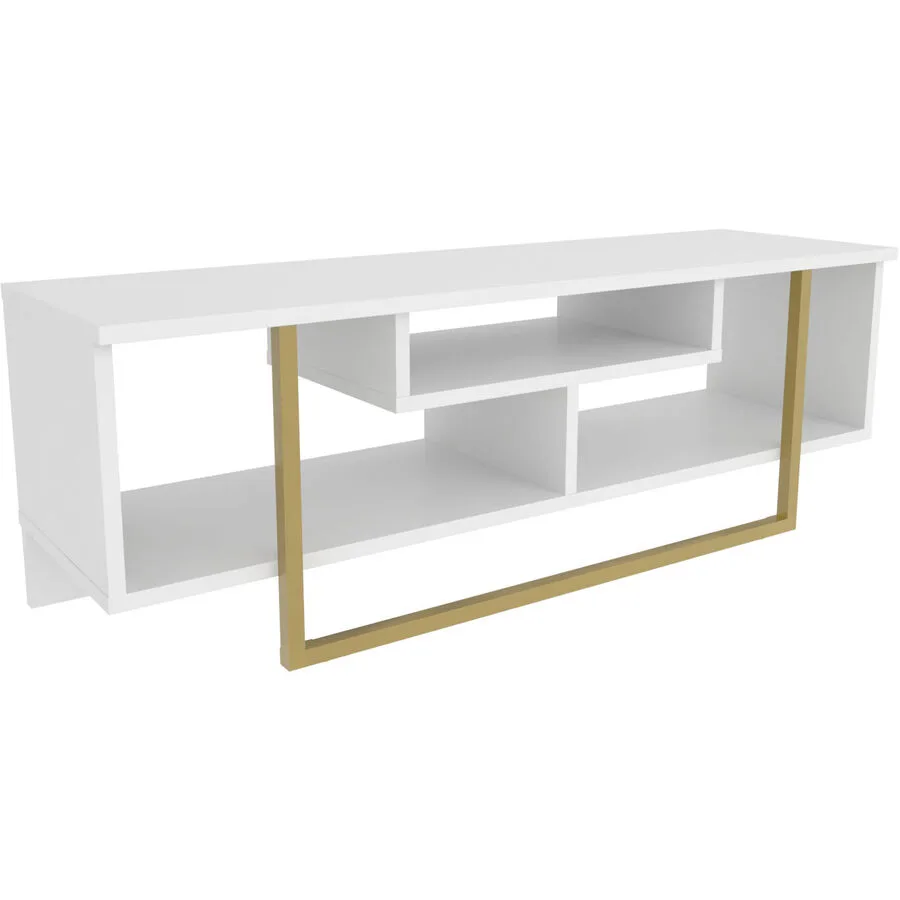 TV-Möbel Yasam weiss Melaminbeschichtete Spanplatte B 120 cm