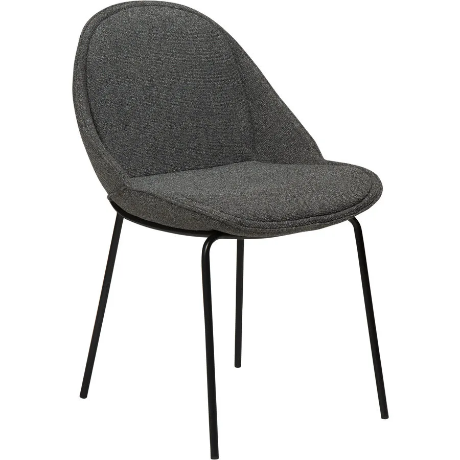 DAN-FORM Stuhl 2er-Set Arch grau/schwarz Stoff