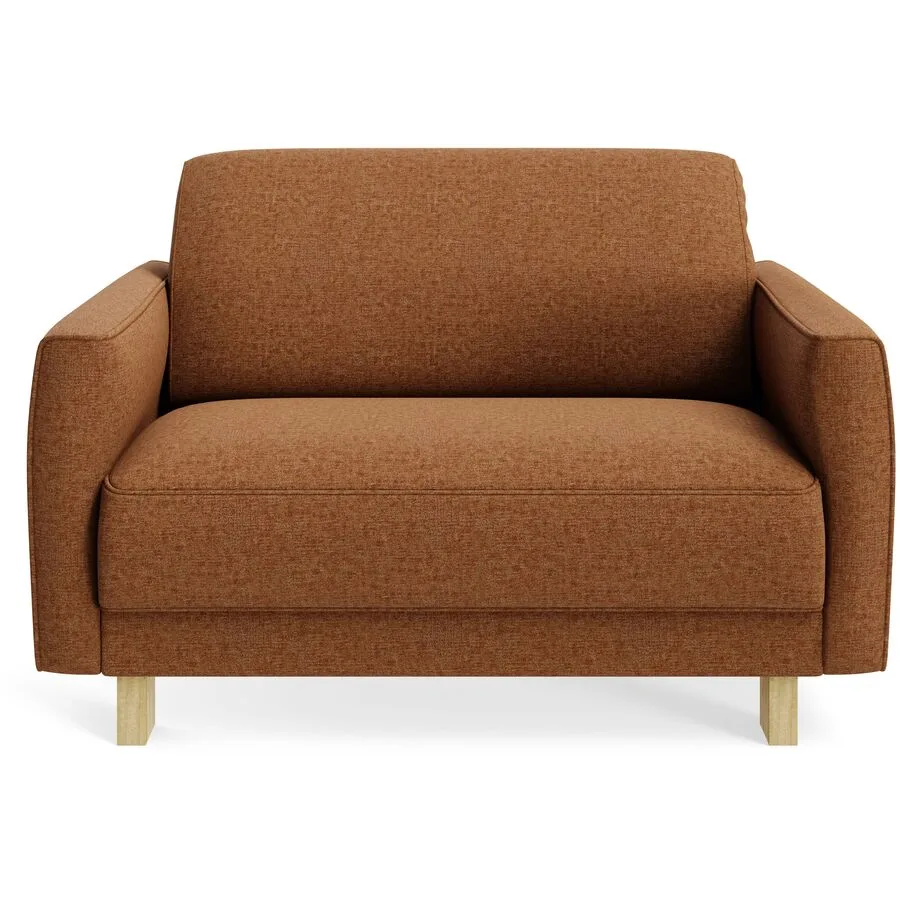 Sessel Avena Braun Stoff, Eiche B 117 T 96 H 74 cm - Möbel Konfigurator: Traummöbel individuell zusammenstellen