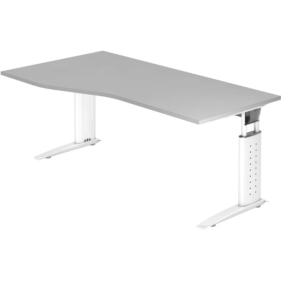 Schreibtisch Office weiss/grau Holzwerkstoff Höhenverstellbar B 180 T 100 cm