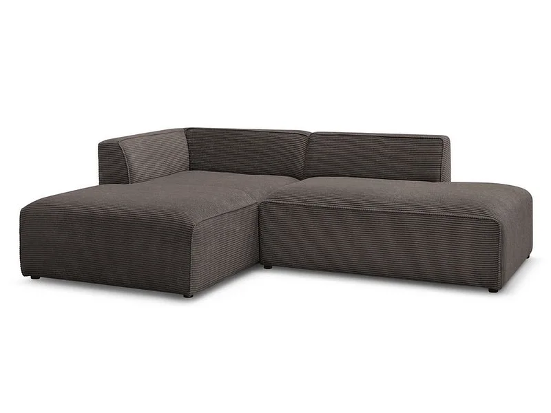 Ecksofa BOBOCHIC MEGEVE Cord-Stoff rotbraun