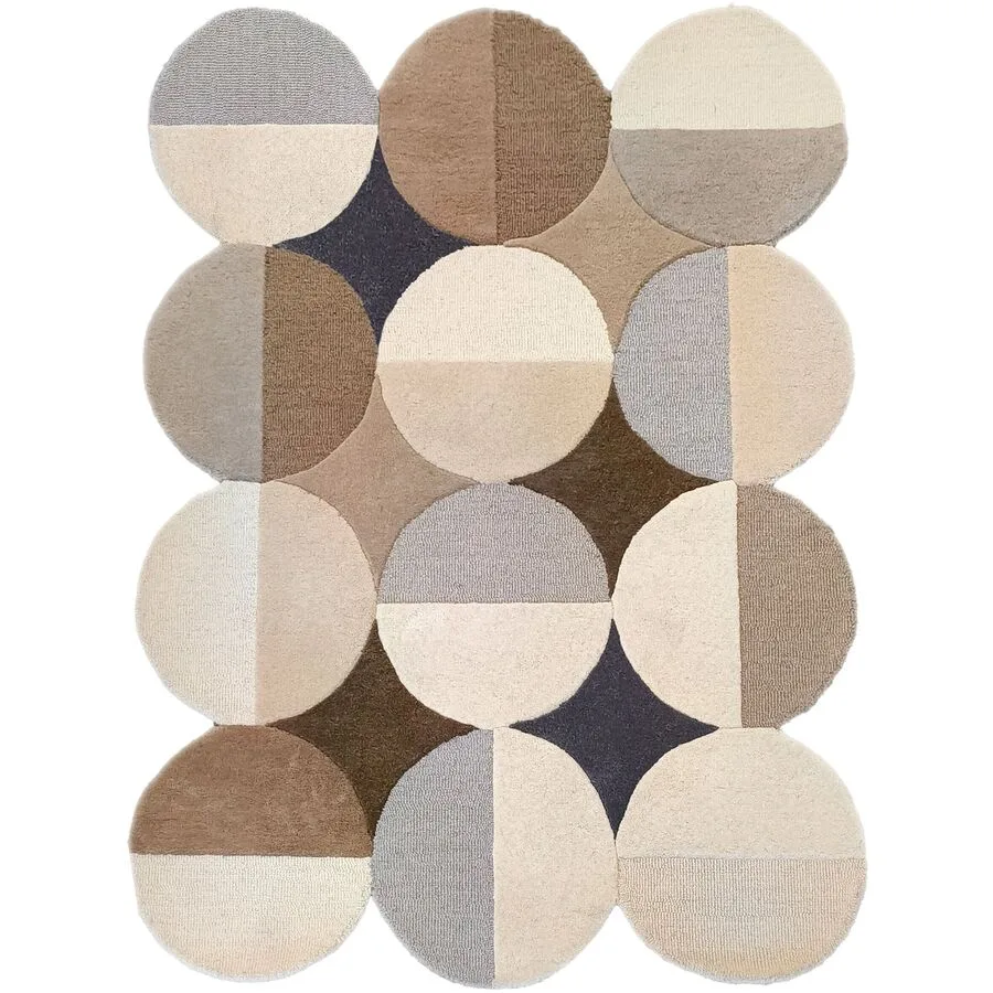 Teppich Zuvix natur Symmetrie Wolle 120 x 170 cm