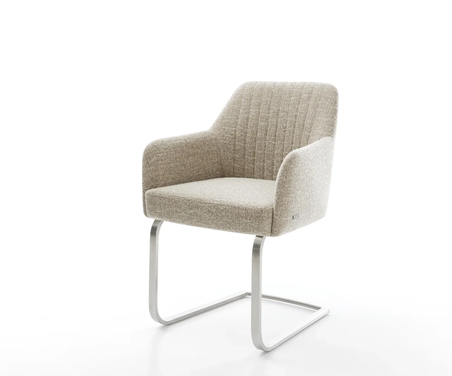 Freischwinger Greg-Flex Webstoff Soft Beige Freischwinger flach Edelstahl Taschenfederkern