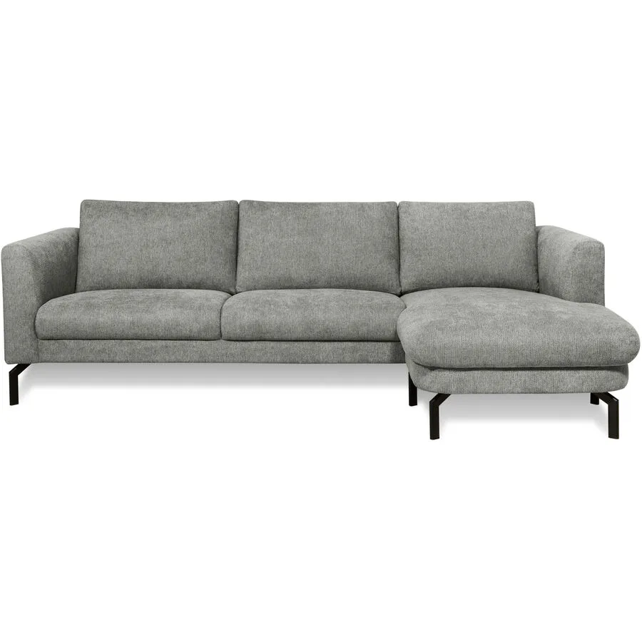 Ecksofa Gomero Rechts Stoff kieselgrau B 254 T 150 cm
