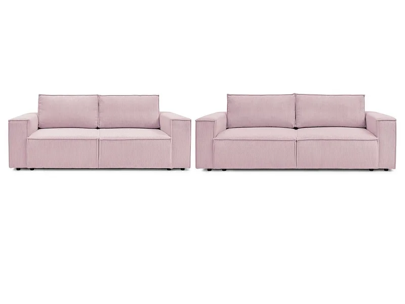 BOBOCHIC 2er + 3er Sofa NIHAD Cord-Stoff violett