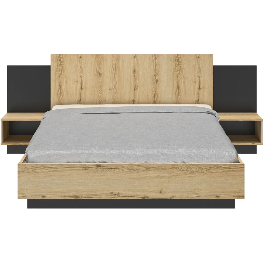 Bett Zaym Eiche Dekor Polyurethan 160 x 200 cm