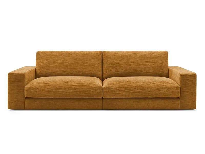 3er Sofa BOBOCHIC LEONARD Stoff mit Textur gelb