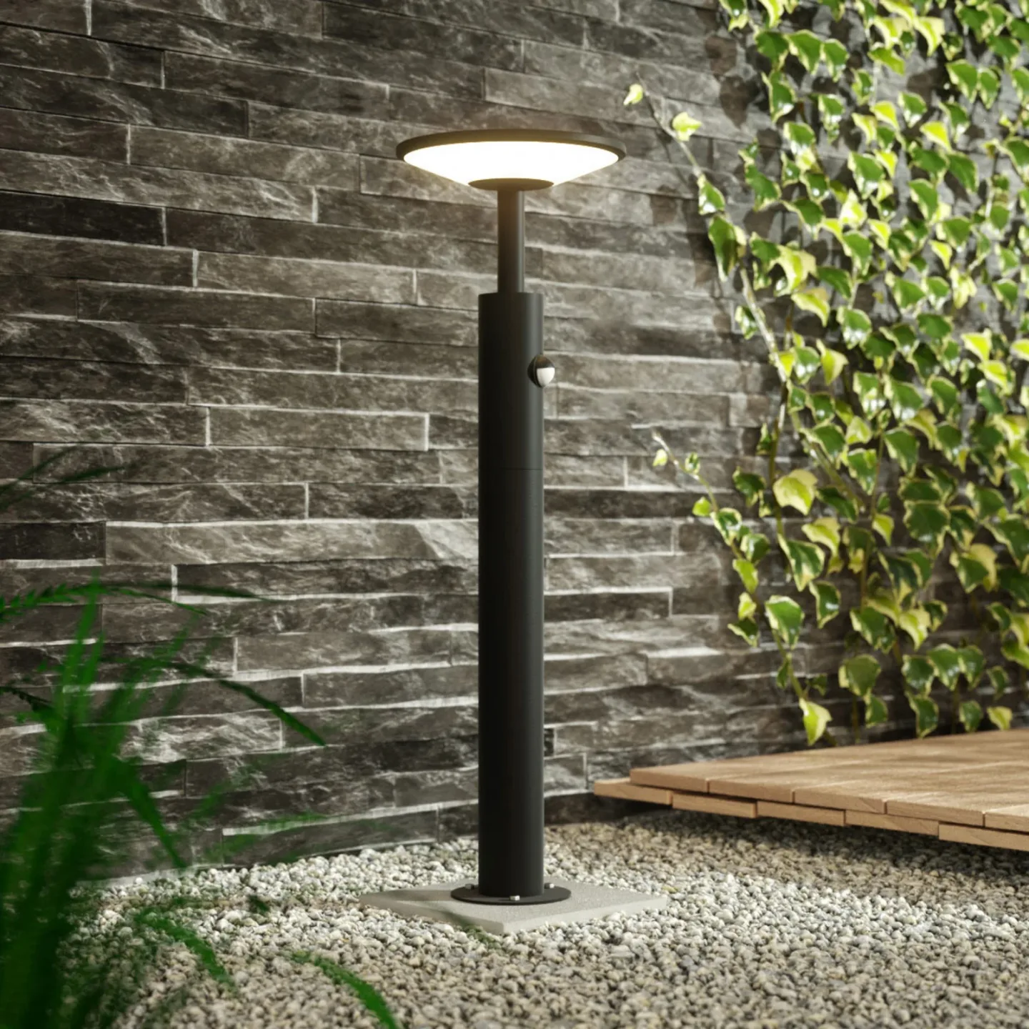 Fenia LED LED Havelampe H60 w/Sensor Anthracite - Lucande - Terrasse - Moderne - Aluminium - Med én lyskilde