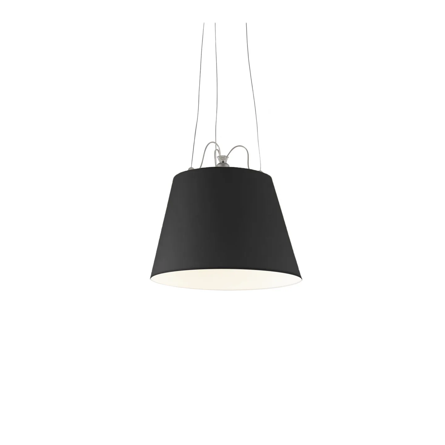 Artemide - Tolomeo Mega Pendellampa, Skärm i Svart satintyg Ø 42 cm, Aluminium - Pendellampor - Giancarlo Fassina,Michele De Lucchi - Svart