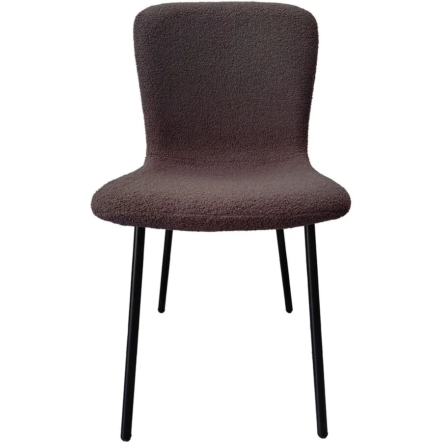 Stuhl 4er-Set Bouclé braun Stoff