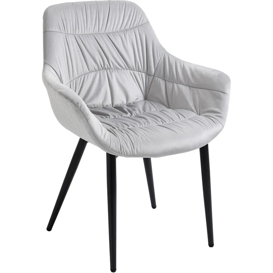 Stuhl Karol hellgrau Samt/Polyester