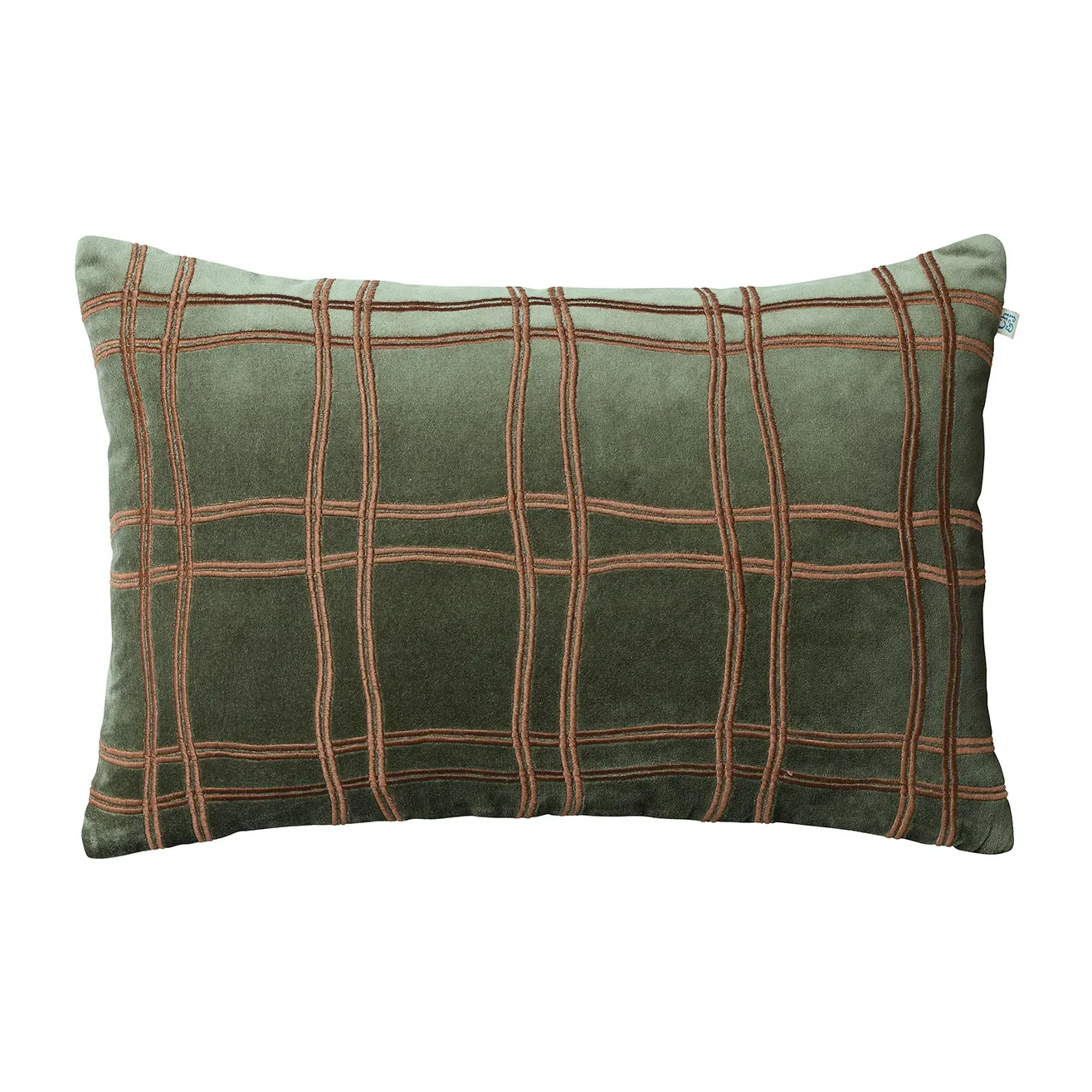 Chhatwal & Jonsson Tattersall Kissenbezug 40 x 60cm Forest green-cognac