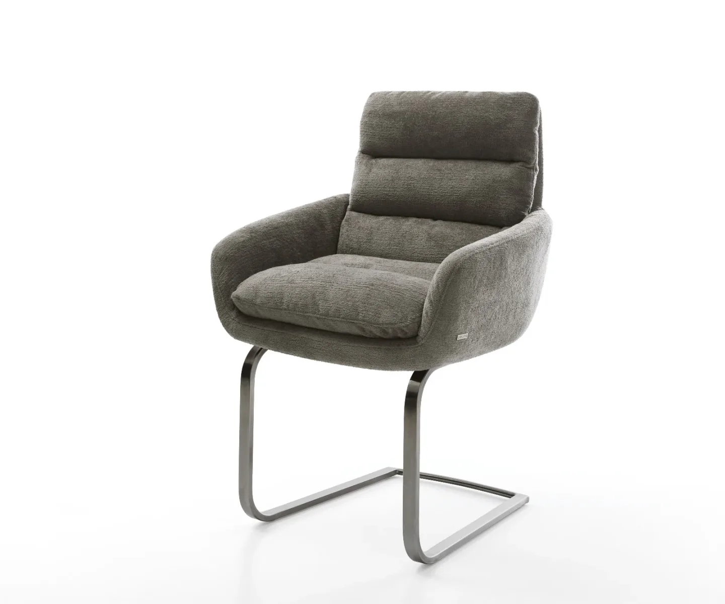 Freischwinger Abelia-Flex mit Armlehnen Bouclé Soft Schlamm Freischwinger flach Graphit