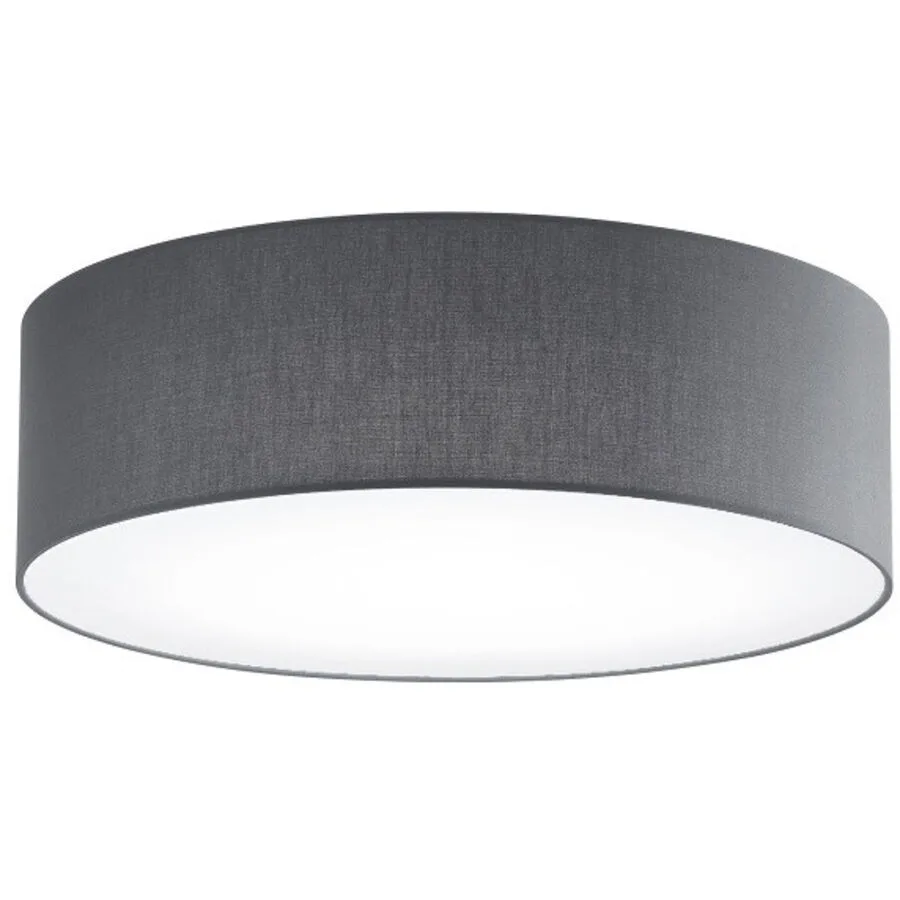 Deckenlampe Noah Grau Metall/Stoff 50 cm 16 cm - Farbe: anthrazit - LED - Lichtfarbe: Warmweiss - Material: Metall/ Stoff - Deckenlampe- LED