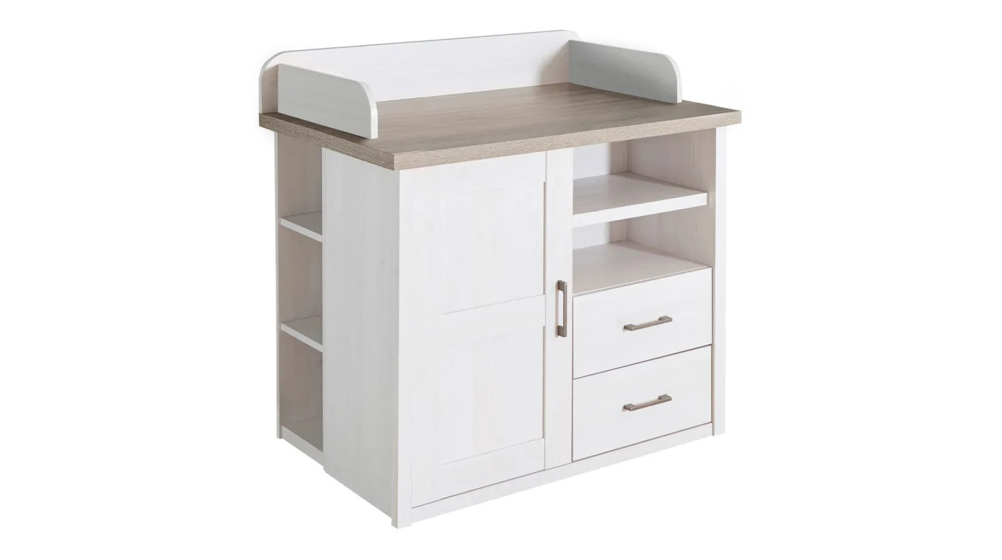 Wickelkommode Pinie weiß 107 cm x 75 cm Kommode - LUCA